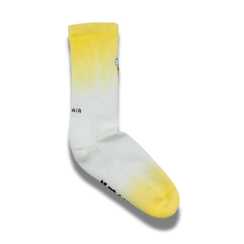 Impair Dyed white and yellow chaussette à l'unité